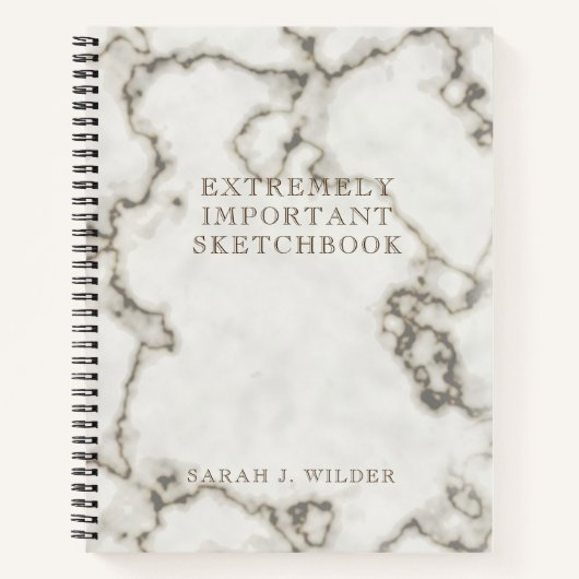 Personalized Marble Extremely Important Sketchbook Notitieboek (Voorkant)