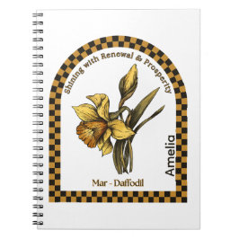 Personalized March Birth Month Flower Notebook Notitieboek
