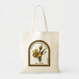 Personalized March Birth Month Flower Tote Bag