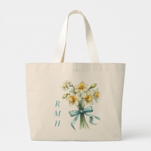 Personalized March Daffodil Tote Bag (Achterkant)