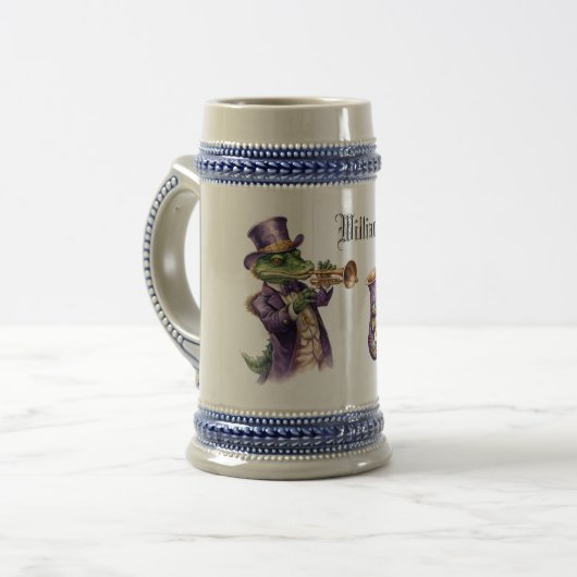 Personalized Mardi Gras Design Beer Stein Bierpul (Voorkant links)