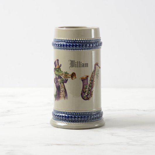 Personalized Mardi Gras Design Beer Stein Bierpul (Center)