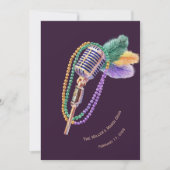 Personalized Mardi Gras Jazz Party Invitation Kaart (Voorkant)