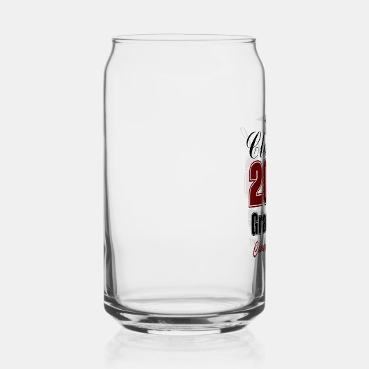 Personalized Maroon Black Class of 2026 Graduation Blikvorm Glas (Rechts)