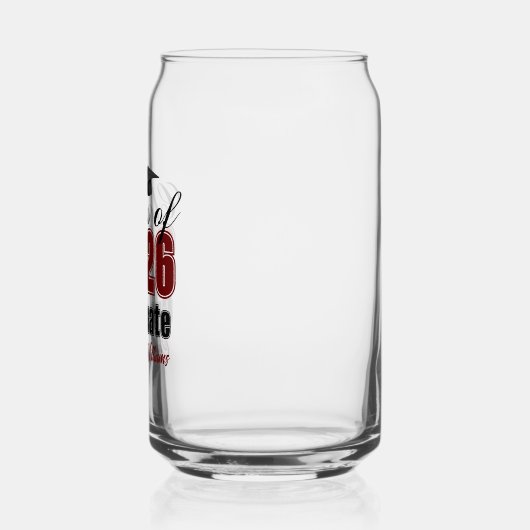 Personalized Maroon Black Class of 2026 Graduation Blikvorm Glas (Links)