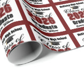 Personalized Maroon Class of 2026 Graduation Cadeaupapier (Rol Hoek)