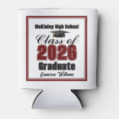 Personalized Maroon Class of 2026 Graduation Party Blikjeskoeler (Voorkant)