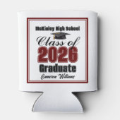 Personalized Maroon Class of 2026 Graduation Party Blikjeskoeler (Achterkant)