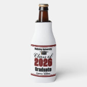 Personalized Maroon Class of 2026 Graduation Party Flesjeskoeler (Fles Voorkant)