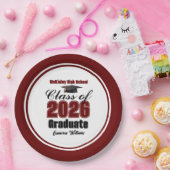 Personalized Maroon Class of 2026 Graduation Party Papieren Bordje (Feest)