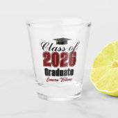 Personalized Maroon Class of 2026 Graduation Shot Glas (Voorkant)