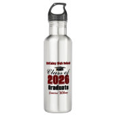 Personalized Maroon Class of 2026 Graduation Waterfles (Voorkant)