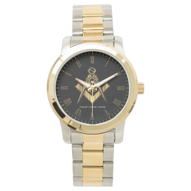 Personalized Masonic Gifts | Freemason Brotherhood Horloge (Voorkant)