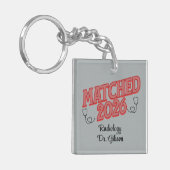 Personalized Match Day Medical Residency Specialty Sleutelhanger (Voorkant Links)
