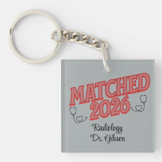 Personalized Match Day Medical Residency Specialty Sleutelhanger