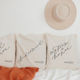 Personalized Matron of Honor Cute Script Canvas ta Tote Bag