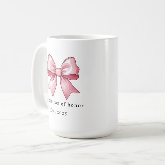 Personalized Matron of Honor Gift Wedding Koffiemok (Voorkant links)