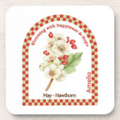 Personalized May Birth Month Flower Coaster Bier Onderzetter (Voorkant)