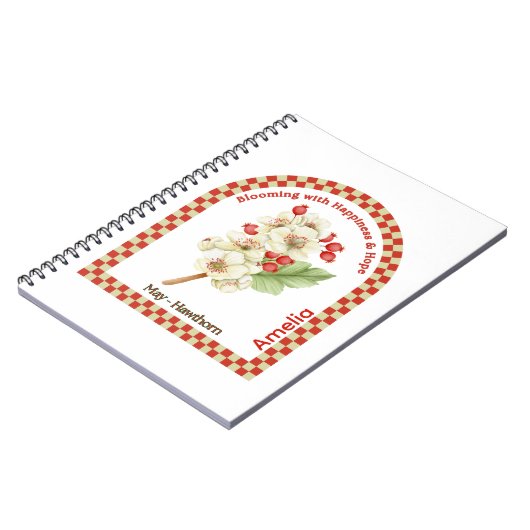Personalized May Birth Month Flower Notebook Notitieboek (Linkerzijde)