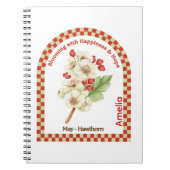Personalized May Birth Month Flower Notebook Notitieboek (Voorkant)