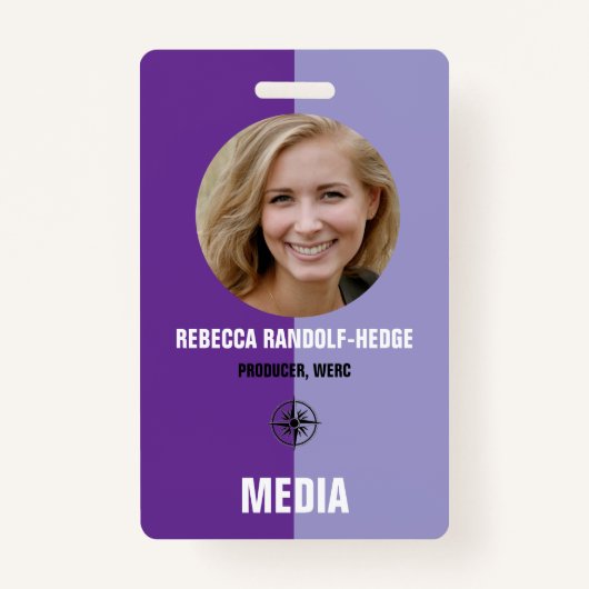 Personalized Media ID Badge / Photo, Name & Title (Voorkant)