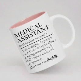 Personalized Medical Assistant Mug Thank You Gift Tweekleurige Koffiemok