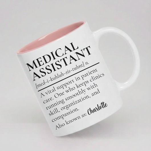 Personalized Medical Assistant Mug Thank You Gift Tweekleurige Koffiemok