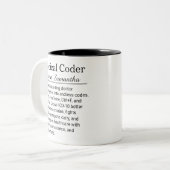 Personalized Medical Coder Funny Definition  Tweekleurige Koffiemok (Voorkant links)