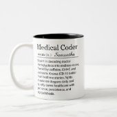 Personalized Medical Coder Funny Definition  Tweekleurige Koffiemok (Links)