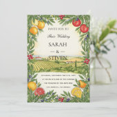 Personalized Mediterranean Wedding Invitation Kaart (Staand voorkant)