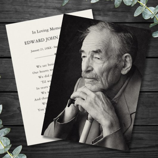 Personalized Memorial Card Custom Photo Sympathy Bedankkaart