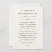 Personalized Memorial Card Custom Photo Sympathy Bedankkaart (Achterkant)