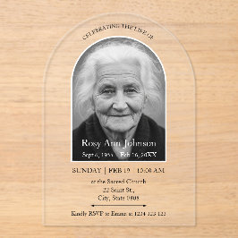 Personalized Memorial Funeral Photo  Acryl Uitnodigingen