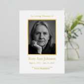 Personalized Memorial Funeral Photo Prayer Card Folie Feestdagenkaart (Staand Voorkant)