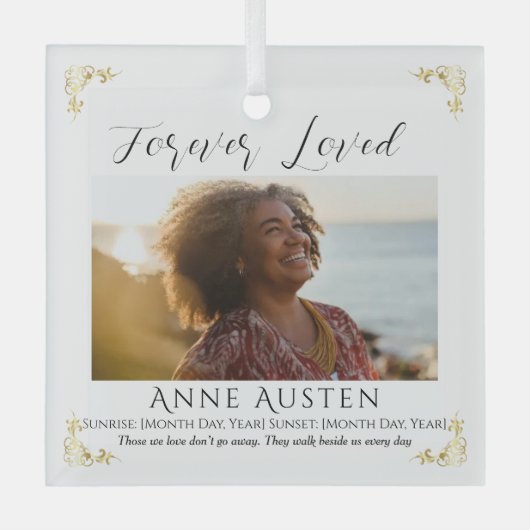 Personalized Memorial Glass Ornament | Keepsake (Voorkant)