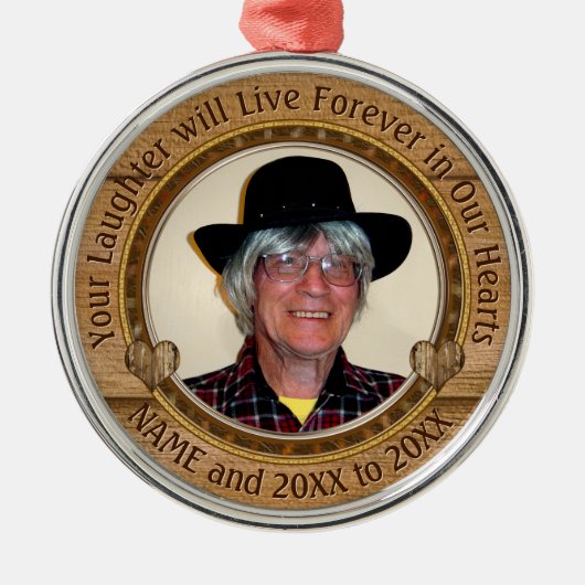 Personalized Memorial Ornaments with Picture Metalen Ornament (Voorkant)