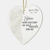 Personalized Memorial Photo Heart Keramisch Ornament (Links)