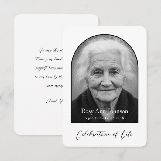 Personalized Memorial Thank You Card Bedankkaart (Voorkant / Achterkant)