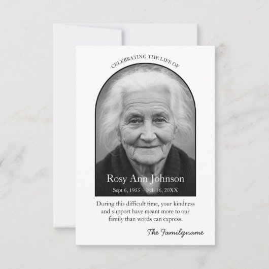 Personalized Memorial Thank You Card Bedankkaart (Voorkant)