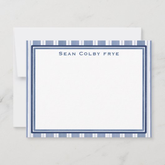 Personalized Men’s Blue Custom Stationery Notitiekaartje (Voorkant)
