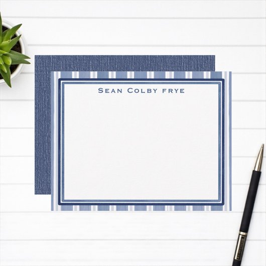 Personalized Men’s Blue Custom Stationery Notitiekaartje