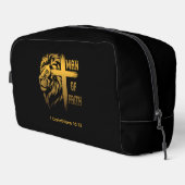 Personalized Men’s Faith-Based 1 Corinthians 16:13 Toilettasje (Rechterhoek)
