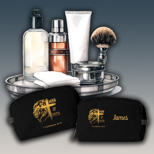 Personalized Men’s Faith-Based 1 Corinthians 16:13 Toilettasje