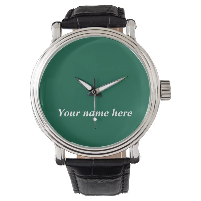 Personalized Men's Watch – Elegant Custom Name Gif Horloge (Voorkant)