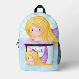 Personalized Mermaid Bedrukte Rugzak