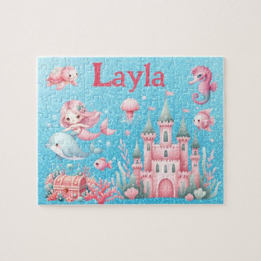Personalized Mermaid Child Name Puzzle  Legpuzzel (Horizontaal)
