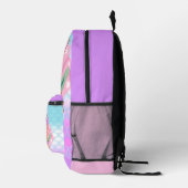 Personalized Mermaid Lavender Print Cut Sew Bag Bedrukte Rugzak (Rechts)