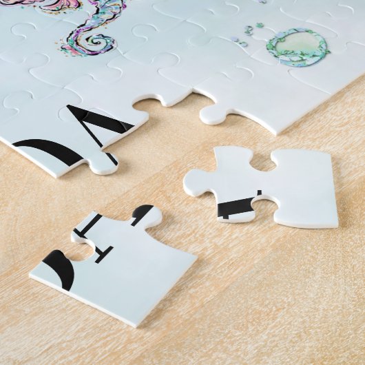 Personalized mermaid & sea animal puzzle for girl legpuzzel (Zijkant)