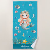 Personalized Mermaid Under the sea for Girl Strandlaken (Voorkant)