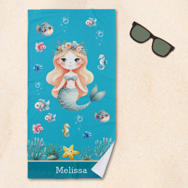 Personalized Mermaid Under the sea for Girl Strandlaken